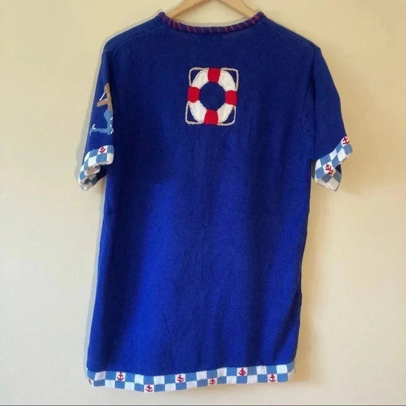 Vintage embroidered coastal  sweater ocean theme - Picture 9 of 9